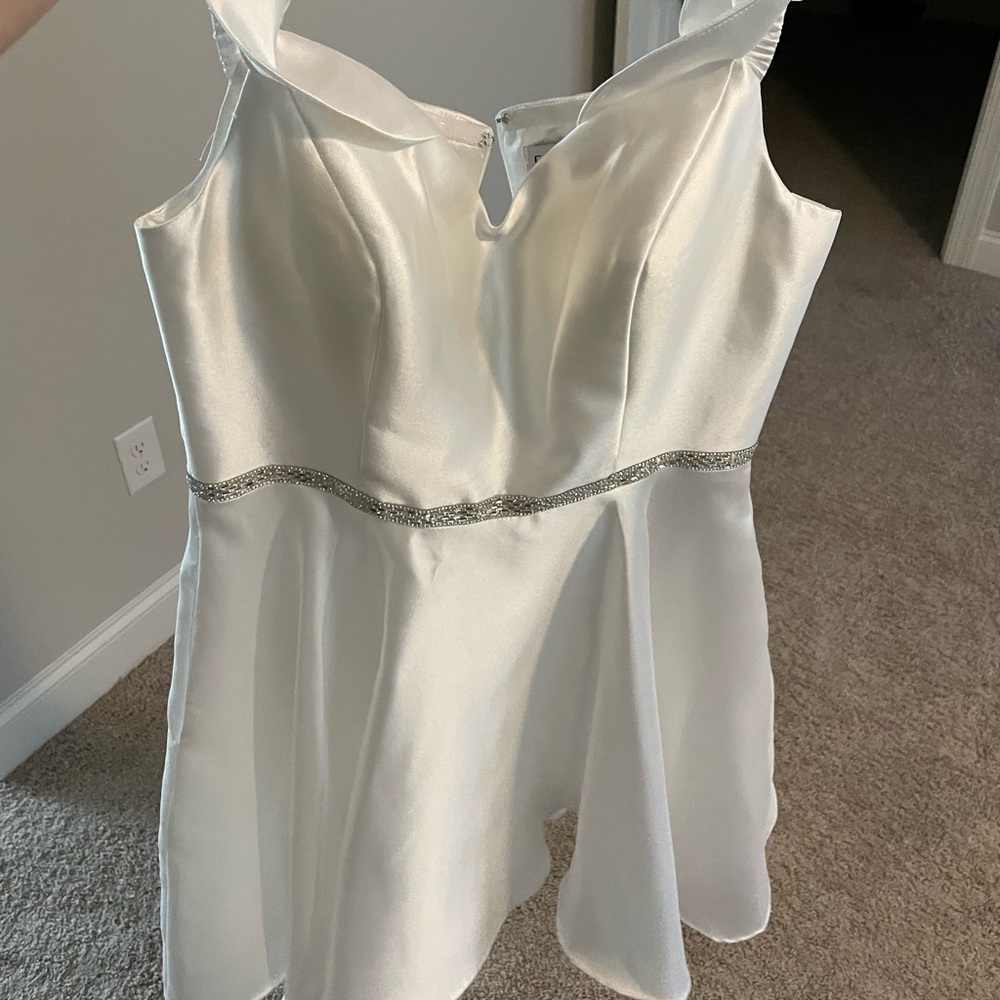 White Off Shoulder Cocktail Dress